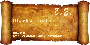 Blondner Eszter névjegykártya